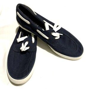 Sperry Topsider Women's Loafer Shoe Memory Foam Blue White Size 9.5